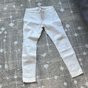 J Brand White Waxed Skinny Jeans